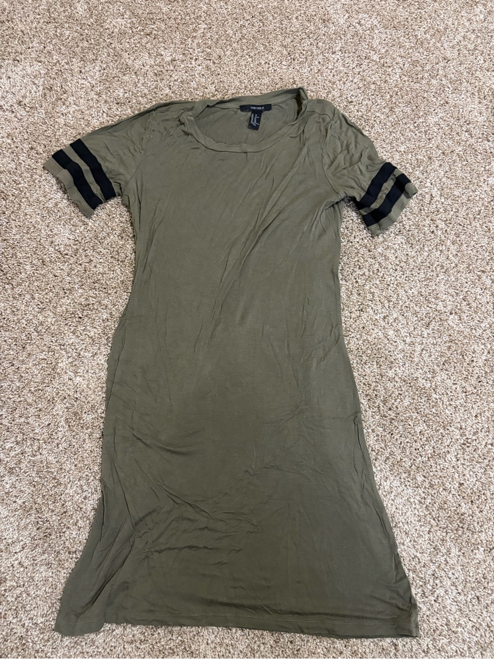 Forever 21 Olive Green Tee Dress with Black Label